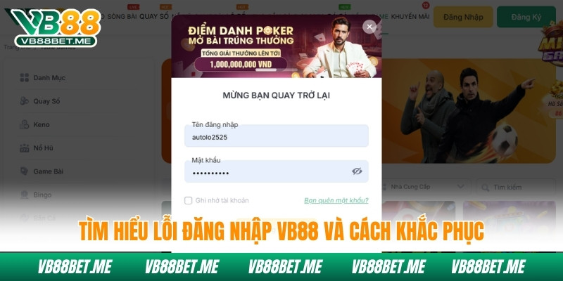 Tìm hiểu lỗi đăng nhập Vb88 và cách khắc phục